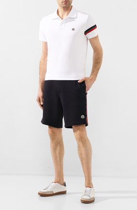 Мужское хлопковое поло MONCLER белого цвета по цене 16400 руб., арт. F1-091-8A709-00-84556 | Фото 2 Мужское хлопковое поло MONCLER белого цвета, арт. F1-091-8A709-00-84556 | Фото 2