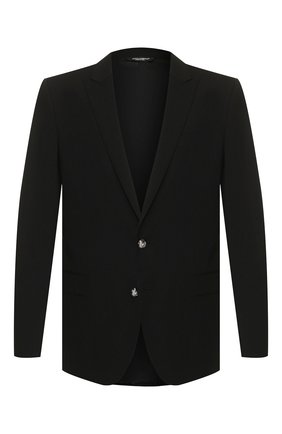 Мужской шерстяной пиджак DOLCE & GABBANA черного цвета по цене 146000 руб., арт. G2LK0T/GEM19 | Фото 1 Мужской шерстяной пиджак DOLCE & GABBANA черного цвета, арт. G2LK0T/GEM19 | Фото 1
