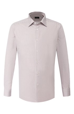 Мужская хлопковая сорочка ERMENEGILDO ZEGNA коричневого цвета по цене 30800 руб., арт. 701329/9MS0PA | Фото 1 Мужская хлопковая сорочка ERMENEGILDO ZEGNA коричневого цвета, арт. 701329/9MS0PA | Фото 1