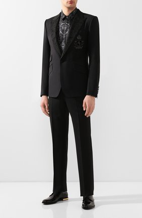 Мужская шелковая рубашка DOLCE & GABBANA темно-серого цвета по цене 79100 руб., арт. G5GZ1T/HS18W | Фото 2 Мужская шелковая рубашка DOLCE & GABBANA темно-серого цвета, арт. G5GZ1T/HS18W | Фото 2