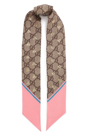 Женский шелковый шарф-бандо GUCCI розового цвета по цене 17700 руб., арт. 499226/3G001 | Фото 1 Женский шелковый шарф-бандо GUCCI розового цвета, арт. 499226/3G001 | Фото 1