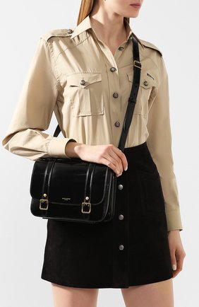 Женская сумка schoolbag mini SAINT LAURENT черного цвета по цене 108000 руб., арт. 605418/1K70J | Фото 2 Женская сумка schoolbag mini SAINT LAURENT черного цвета, арт. 605418/1K70J | Фото 2