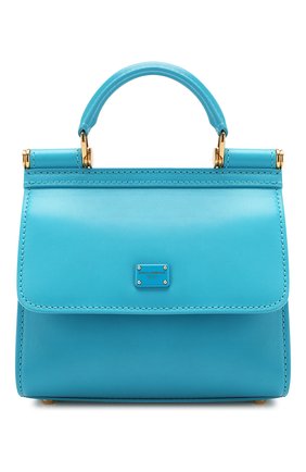 Женская сумка sicily 58 mini  DOLCE & GABBANA голубого цвета, арт. BB6846/AV385 | Фото 1 (Размер: mini; Материал: Натуральная кожа; Сумки-технические: Сумки top-handle, Сумки через плечо)