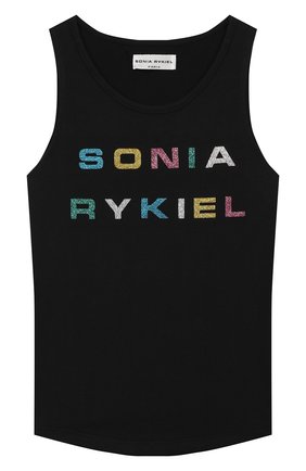 Детский хлопковый топ SONIA RYKIEL ENFANT черного цвета по цене 6180 руб., арт. 20S1TS12 | Фото 1 Детский хлопковый топ SONIA RYKIEL ENFANT черного цвета, арт. 20S1TS12 | Фото 1