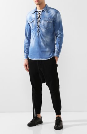 Мужская джинсовая рубашка DSQUARED2 синего цвета по цене 46950 руб., арт. S71DM0366/S30341 | Фото 2 Мужская джинсовая рубашка DSQUARED2 синего цвета, арт. S71DM0366/S30341 | Фото 2