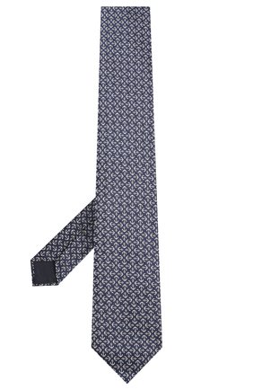 Мужской шелковый галстук VAN LAACK темно-синего цвета, арт. LUIS-EL/K04022 | Фото 2 (Материал: Текстиль, Шелк; Принт: С принтом)