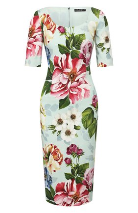 Женское платье из вискозы DOLCE & GABBANA голубого цвета по цене 136500 руб., арт. F6H4PT/FSRMJ | Фото 1 Женское платье из вискозы DOLCE & GABBANA голубого цвета, арт. F6H4PT/FSRMJ | Фото 1