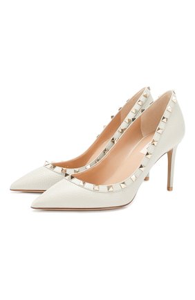 Женская кожаные туфли valentino garavani rockstud VALENTINO светло-серого цвета по цене 52700 руб., арт. TW0S0A04/VCE | Фото 1 Женская кожаные туфли valentino garavani rockstud VALENTINO светло-серого цвета, арт. TW0S0A04/VCE | Фото 1