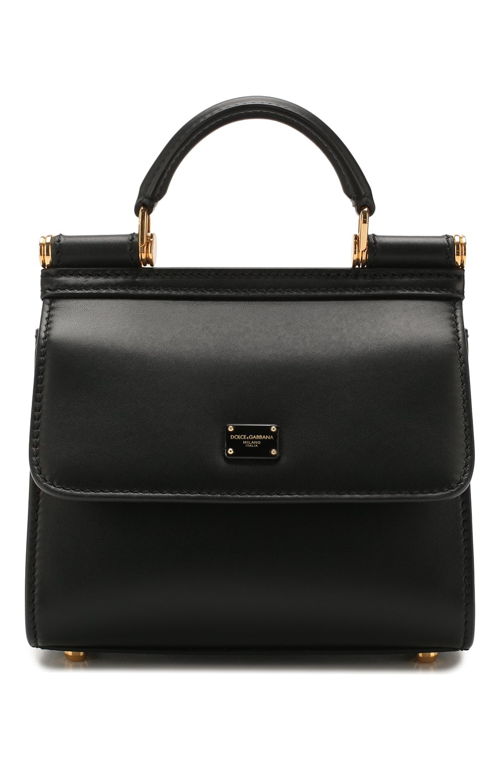 Женская сумка sicily 58 mini  DOLCE & GABBANA черного цвета, арт. BB6846/AV385 | Фото 1 (Сумки-технические: Сумки через плечо, Сумки top-handle; Материал: Натуральная кожа; Размер: mini)