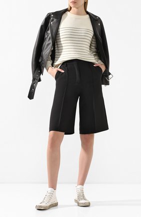 Женские текстильные кеды bedford SAINT LAURENT белого цвета по цене 35600 руб., арт. 605305/GUZ20 | Фото 2 Женские текстильные кеды bedford SAINT LAURENT белого цвета, арт. 605305/GUZ20 | Фото 2