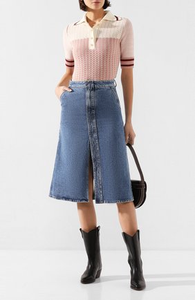 Женская джинсовая юбка STELLA MCCARTNEY синего цвета по цене 39950 руб., арт. 600925/SNH90 | Фото 2 Женская джинсовая юбка STELLA MCCARTNEY синего цвета, арт. 600925/SNH90 | Фото 2