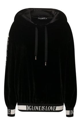 Женский бархатное худи DOLCE & GABBANA черного цвета по цене 99500 руб., арт. F9G40T/G7VDM | Фото 1 Женский бархатное худи DOLCE & GABBANA черного цвета, арт. F9G40T/G7VDM | Фото 1