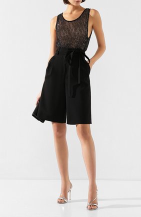 Женские шерстяные шорты VALENTINO черного цвета по цене 86800 руб., арт. TB0RD0755J2 | Фото 2 Женские шерстяные шорты VALENTINO черного цвета, арт. TB0RD0755J2 | Фото 2
