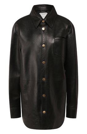 Женская кожаная рубашка BOTTEGA VENETA черного цвета по цене 388000 руб., арт. 618525/VKV90 | Фото 1 Женская кожаная рубашка BOTTEGA VENETA черного цвета, арт. 618525/VKV90 | Фото 1