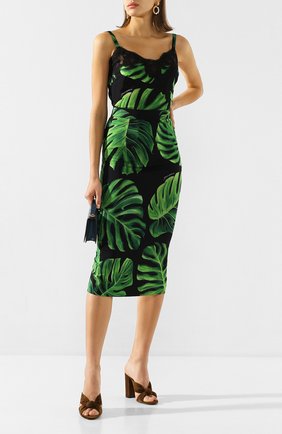 Женская шелковая юбка DOLCE & GABBANA зеленого цвета по цене 69950 руб., арт. F4BU0T/FSA0C | Фото 2 Женская шелковая юбка DOLCE & GABBANA зеленого цвета, арт. F4BU0T/FSA0C | Фото 2