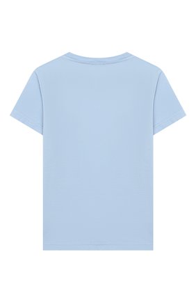 Детская хлопковая футболка IL GUFO голубого цвета, арт. P20TS221M7011/5A-8A | Фото 2 (Рукава: Короткие; Материал внешний: Хлопок; Ростовка одежда: 4 года | 104 см, 5 лет | 110 см)