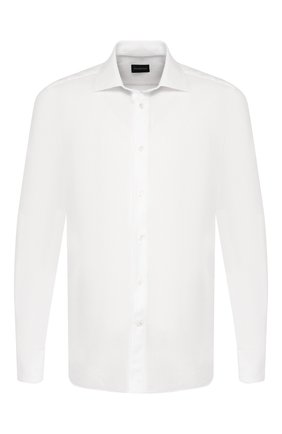 Мужская хлопковая сорочка ERMENEGILDO ZEGNA белого цвета по цене 36650 руб., арт. 701313/9MS0M2 | Фото 1 Мужская хлопковая сорочка ERMENEGILDO ZEGNA белого цвета, арт. 701313/9MS0M2 | Фото 1 (Рукава: Длинные; Материал внешний: Хлопок; Длина (для топов): Стандартные; Случай: Формальный; Мужское Кросс-КТ: Сорочка-одежда; Принт: Однотонные; Воротник: Акула; Манжеты: На пуговицах)