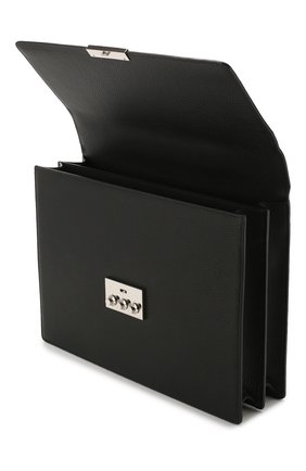Мужской кожаный портфель BRIONI черного цвета, арт. 0IUF0L/04702 | Фото 4 (Материал: Натуральная кожа; Размер: large)