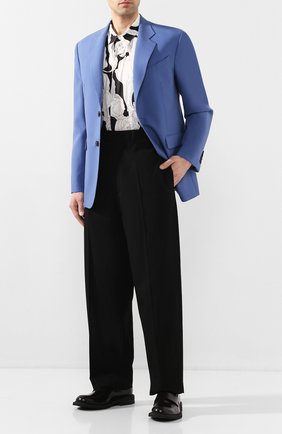 Мужской шерстяные брюки BOTTEGA VENETA черного цвета по цене 62800 руб., арт. 619004/VKPZ0 | Фото 2 Мужской шерстяные брюки BOTTEGA VENETA черного цвета, арт. 619004/VKPZ0 | Фото 2