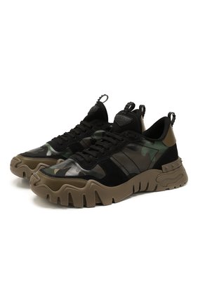 Мужские комбинированные кроссовки rockrunner plus VALENTINO хаки цвета по цене 62350 руб., арт. TY0S0C88/DRN | Фото 1 Мужские комбинированные кроссовки rockrunner plus VALENTINO хаки цвета, арт. TY0S0C88/DRN | Фото 1