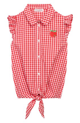 Детское хлопковая блузка SONIA RYKIEL ENFANT красного цвета по цене 6995 руб., арт. 20S1SH07 | Фото 1 Детское хлопковая блузка SONIA RYKIEL ENFANT красного цвета, арт. 20S1SH07 | Фото 1