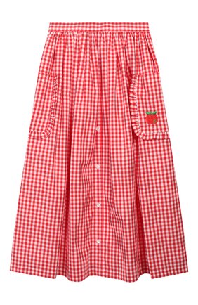 Детская хлопковая юбка SONIA RYKIEL ENFANT красного цвета по цене 9360 руб., арт. 20S1SK07 | Фото 1 Детская хлопковая юбка SONIA RYKIEL ENFANT красного цвета, арт. 20S1SK07 | Фото 1