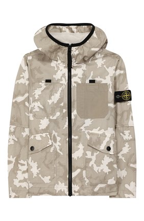 Детского ветровка с капюшоном STONE ISLAND хаки цвета по цене 26650 руб., арт. 721641337/10-12 | Фото 1 Детского ветровка с капюшоном STONE ISLAND хаки цвета, арт. 721641337/10-12 | Фото 1