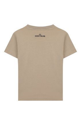 Детская хлопковая футболка STONE ISLAND бежевого цвета по цене 4860 руб., арт. 721621056/4 | Фото 2 Детская хлопковая футболка STONE ISLAND бежевого цвета, арт. 721621056/4 | Фото 2