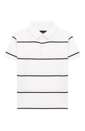 Детское хлопковое поло EMPORIO ARMANI белого цвета по цене 6710 руб., арт. 3H4F63/1JEQZ | Фото 1 Детское хлопковое поло EMPORIO ARMANI белого цвета, арт. 3H4F63/1JEQZ | Фото 1