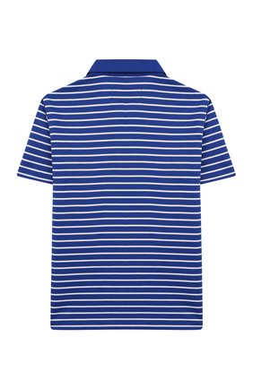 Детское хлопковое поло EMPORIO ARMANI синего цвета по цене 6710 руб., арт. 3H4F63/1JEQZ | Фото 2 Детское хлопковое поло EMPORIO ARMANI синего цвета, арт. 3H4F63/1JEQZ | Фото 2