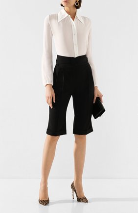 Женская шелковая рубашка SAINT LAURENT белого цвета по цене 75850 руб., арт. 622778/Y100W | Фото 2 Женская шелковая рубашка SAINT LAURENT белого цвета, арт. 622778/Y100W | Фото 2 (Рукава: Длинные; Материал внешний: Шелк; Принт: Без принта; Длина (для топов): Стандартные; Женское Кросс-КТ: Рубашка-одежда)
