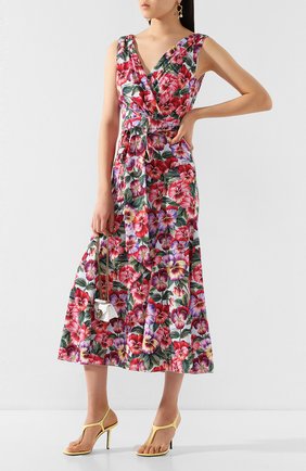 Женское шелковое платье DOLCE & GABBANA голубого цвета по цене 189000 руб., арт. F6H4ST/FSAZX | Фото 2 Женское шелковое платье DOLCE & GABBANA голубого цвета, арт. F6H4ST/FSAZX | Фото 2