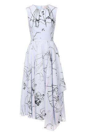 Женское шелковое платье ALEXANDER MCQUEEN синего цвета по цене 273000 руб., арт. 621675/QDAAP | Фото 1 Женское шелковое платье ALEXANDER MCQUEEN синего цвета, арт. 621675/QDAAP | Фото 1