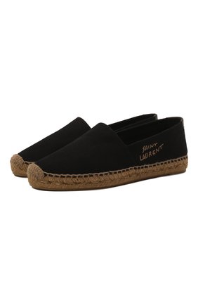 Женские текстильные эспадрильи espadrille SAINT LAURENT черного цвета по цене 28550 руб., арт. 605956/1P210 | Фото 1 Женские текстильные эспадрильи espadrille SAINT LAURENT черного цвета, арт. 605956/1P210 | Фото 1