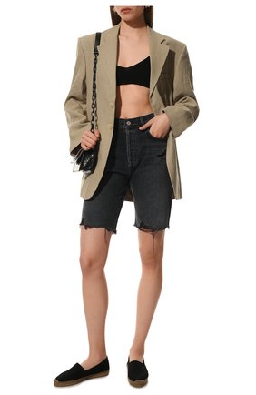 Женские текстильные эспадрильи espadrille SAINT LAURENT черного цвета по цене 28550 руб., арт. 605956/1P210 | Фото 2 Женские текстильные эспадрильи espadrille SAINT LAURENT черного цвета, арт. 605956/1P210 | Фото 2