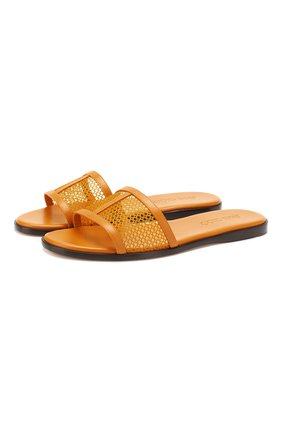Женские шлепанцы minea JIMMY CHOO желтого цвета по цене 32900 руб., арт. MINEA FLAT/H0N | Фото 1 Женские шлепанцы minea JIMMY CHOO желтого цвета, арт. MINEA FLAT/H0N | Фото 1