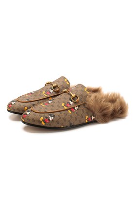 Женские сабо princetown disney x gucci GUCCI коричневого цвета по цене 57650 руб., арт. 603467/HWU30 | Фото 1 Женские сабо princetown disney x gucci GUCCI коричневого цвета, арт. 603467/HWU30 | Фото 1