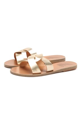 Женские кожаные шлепанцы desmos ANCIENT GREEK SANDALS золотого цвета по цене 12700 руб., арт. DESM0S/PLATINUM | Фото 1 Женские кожаные шлепанцы desmos ANCIENT GREEK SANDALS золотого цвета, арт. DESM0S/PLATINUM | Фото 1