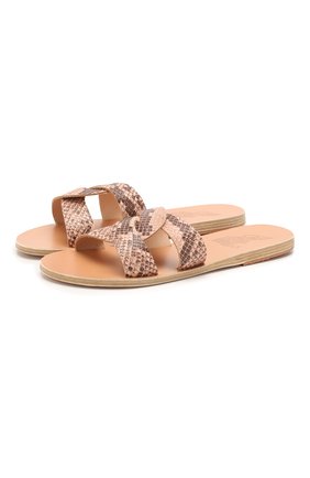 Женские кожаные шлепанцы desmos ANCIENT GREEK SANDALS розового цвета по цене 13550 руб., арт. DESM0S/PYTH0N NUDE | Фото 1 Женские кожаные шлепанцы desmos ANCIENT GREEK SANDALS розового цвета, арт. DESM0S/PYTH0N NUDE | Фото 1