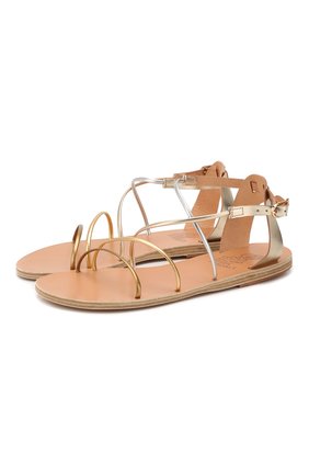 Женские кожаные сандалии meloivia ANCIENT GREEK SANDALS золотого цвета по цене 13150 руб., арт. MEL0IVIA/METALLIC MIX | Фото 1 Женские кожаные сандалии meloivia ANCIENT GREEK SANDALS золотого цвета, арт. MEL0IVIA/METALLIC MIX | Фото 1