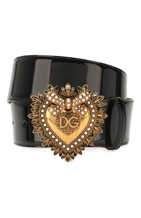 Женский кожаный ремень DOLCE & GABBANA черного цвета по цене 44400 руб., арт. BE1316/A1037 | Фото 1 Женский кожаный ремень DOLCE & GABBANA черного цвета, арт. BE1316/A1037 | Фото 1