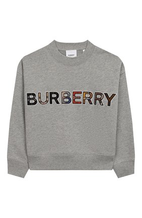 Детский хлопковый свитшот BURBERRY серого цвета по цене 20950 руб., арт. 8022661 | Фото 1 Детский хлопковый свитшот BURBERRY серого цвета, арт. 8022661 | Фото 1