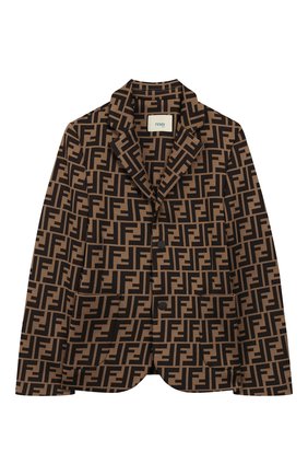 Детский хлопковый пиджак FENDI коричневого цвета по цене 54900 руб., арт. JMA184/A6A6/3A-6A | Фото 1 Детский хлопковый пиджак FENDI коричневого цвета, арт. JMA184/A6A6/3A-6A | Фото 1