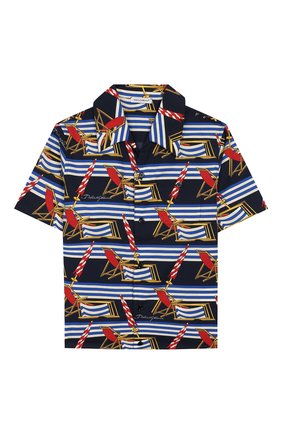 Детская хлопковая рубашка DOLCE & GABBANA синего цвета по цене 14050 руб., арт. L43S06/HS5GS/2-6 | Фото 1 Детская хлопковая рубашка DOLCE & GABBANA синего цвета, арт. L43S06/HS5GS/2-6 | Фото 1