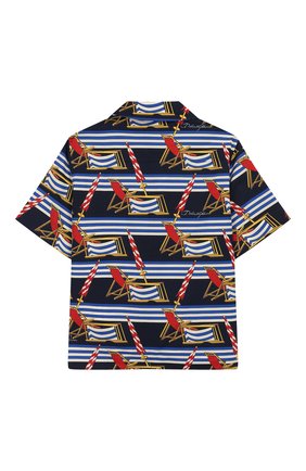 Детская хлопковая рубашка DOLCE & GABBANA синего цвета по цене 14050 руб., арт. L43S06/HS5GS/2-6 | Фото 2 Детская хлопковая рубашка DOLCE & GABBANA синего цвета, арт. L43S06/HS5GS/2-6 | Фото 2