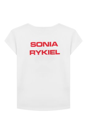 Детская хлопковая футболка SONIA RYKIEL ENFANT белого цвета по цене 5150 руб., арт. 20S1TS02 | Фото 2 Детская хлопковая футболка SONIA RYKIEL ENFANT белого цвета, арт. 20S1TS02 | Фото 2
