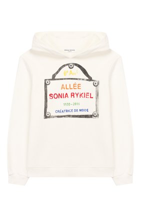 Детский хлопковое худи SONIA RYKIEL ENFANT белого цвета по цене 9950 руб., арт. 20S1FL08 | Фото 1 Детский хлопковое худи SONIA RYKIEL ENFANT белого цвета, арт. 20S1FL08 | Фото 1