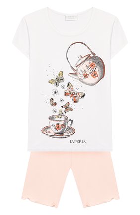 Детская пижама LA PERLA розового цвета по цене 8865 руб., арт. 71211/2A-6A | Фото 1 Детская пижама LA PERLA розового цвета, арт. 71211/2A-6A | Фото 1
