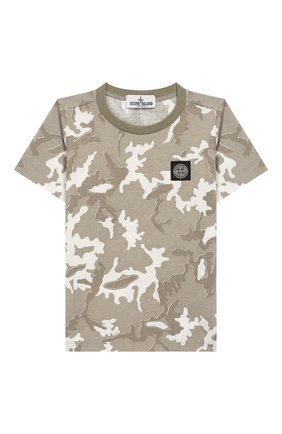 Детская хлопковая футболка STONE ISLAND хаки цвета по цене 5400 руб., арт. 721621650/4 | Фото 1 Детская хлопковая футболка STONE ISLAND хаки цвета, арт. 721621650/4 | Фото 1