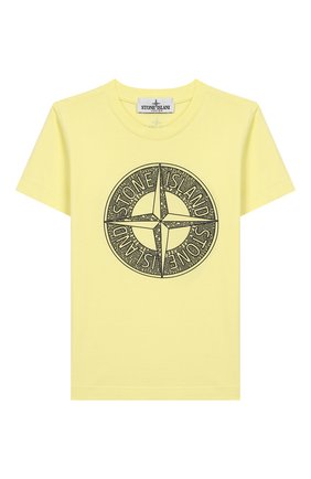 Детская хлопковая футболка STONE ISLAND желтого цвета по цене 5400 руб., арт. 721621059/10-12 | Фото 1 Детская хлопковая футболка STONE ISLAND желтого цвета, арт. 721621059/10-12 | Фото 1